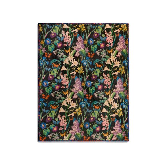 Johnny Was Monarch Cozy Travel Blanket Reversible Floral Lounge Black Green NEW - Picture 1 of 12